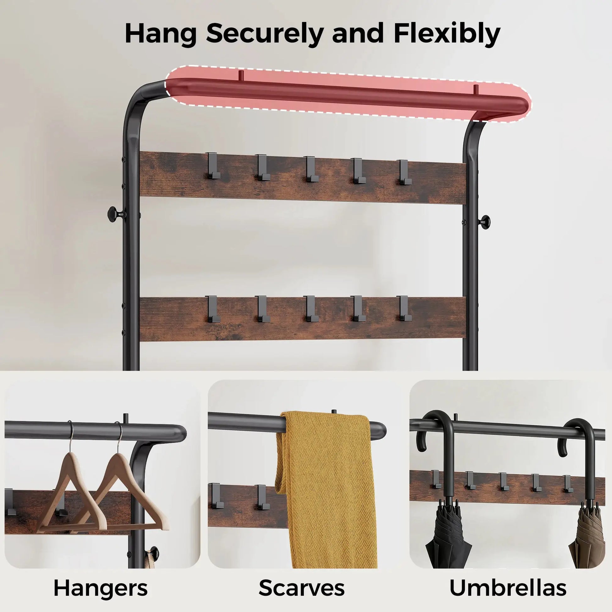 JHK 4-in-1 Coat Rack with Shoe Bench Entryway Bench with Shoe Storage Hooks Mudroom Storage Organizer with Shelves For Home from PriceLows™