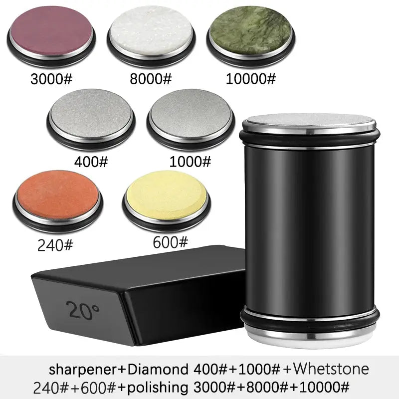 Knife Sharpener | Double Sided Diamond | 15/20 Degree Magnetic Roller