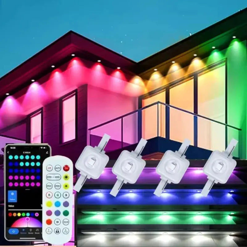 Smart Permanent Outdoor Lights Eaves Lights IP67 Waterproof Light String with App Remote Control Music Sync for House Roof Decor from PriceLows™