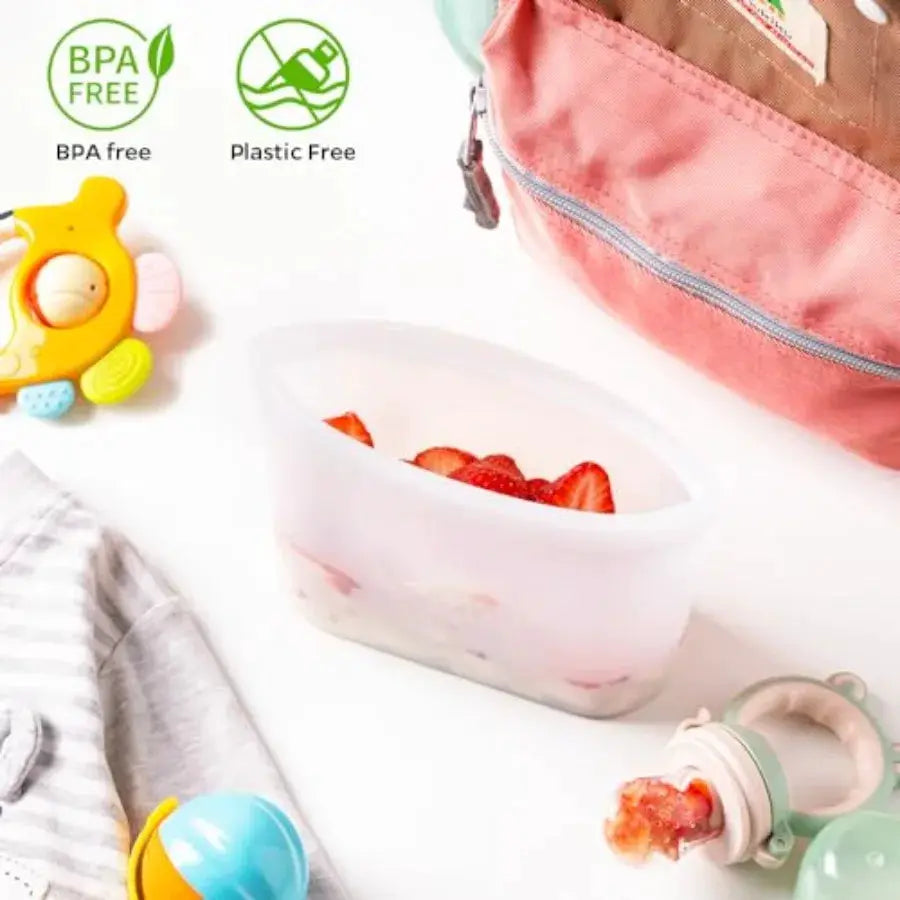 Silicone Food Storage Bags | 100 Percent Silicone | Stand Up Zip | Standard Size