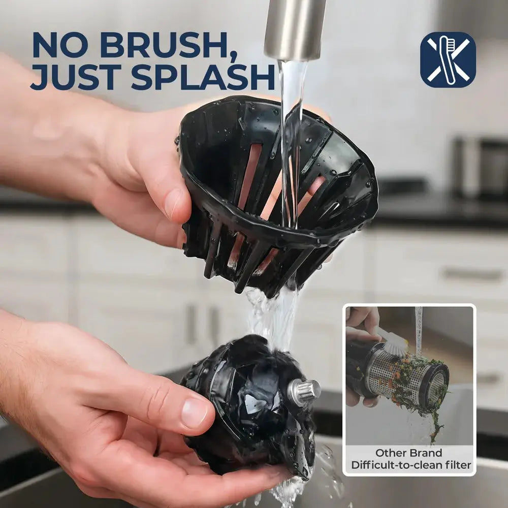 ROUNY Slow Juicer, Cold Press Extractor with Filter-Free, Easy Clean Electric Fruit Juicer Machine with Large Caliber, Black from PriceLows™