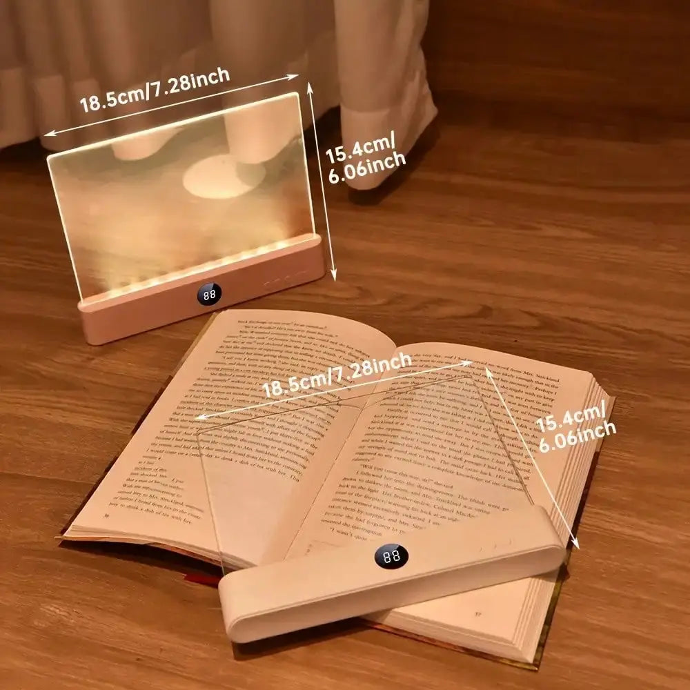 Book Light, Rechargeable Clear LED Flat Reading Light With & Timer, Dimmable Panel Plate Lamp Book Full Page Light For Reading In Bed At Night,Funny Gifts For Readers from PriceLows™