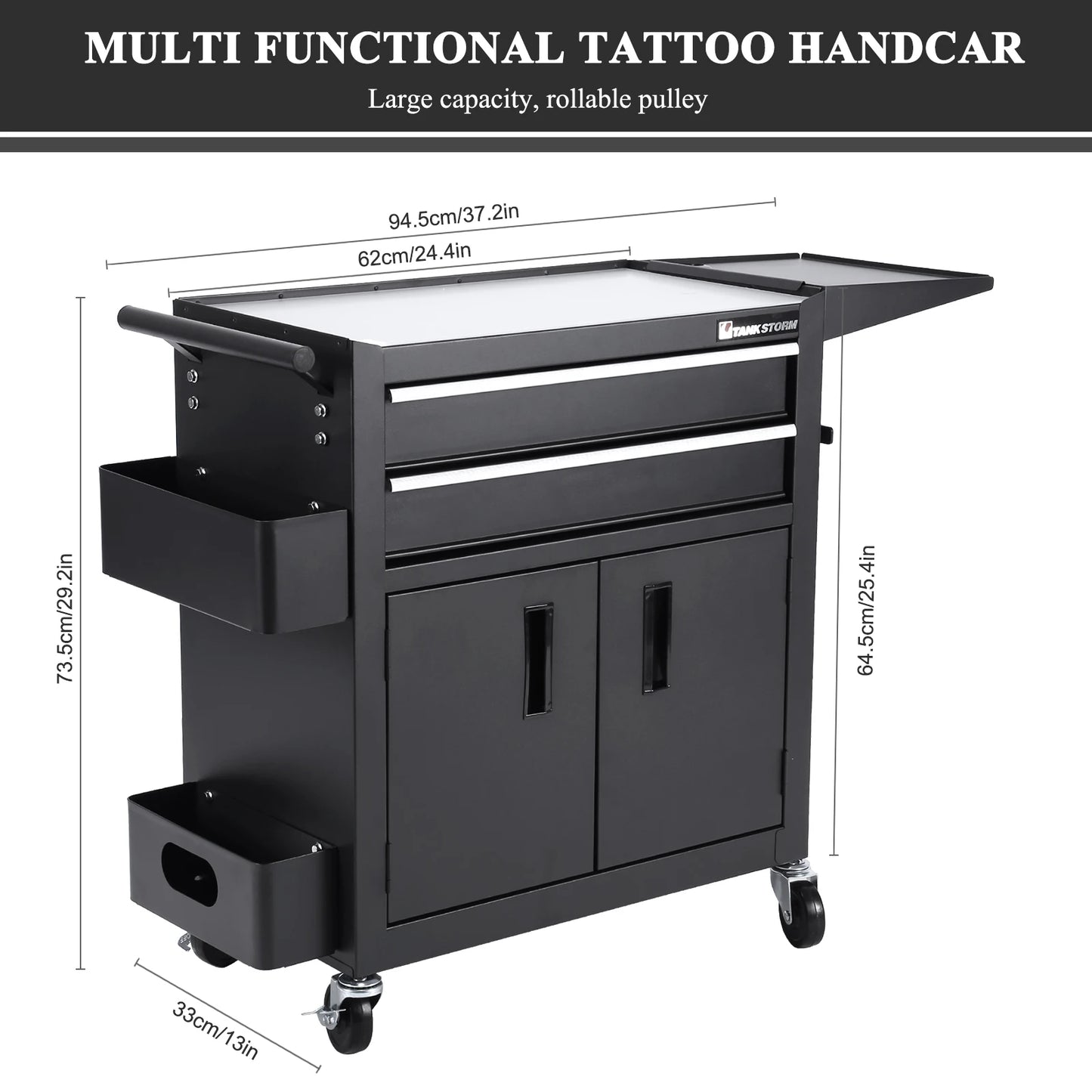 Drawer Rolling Tool Chest with Wheels Lockable & Drawers Storage Cart with Hooks Multi-Functional Hairdressing Beauty Trolley from PriceLows™