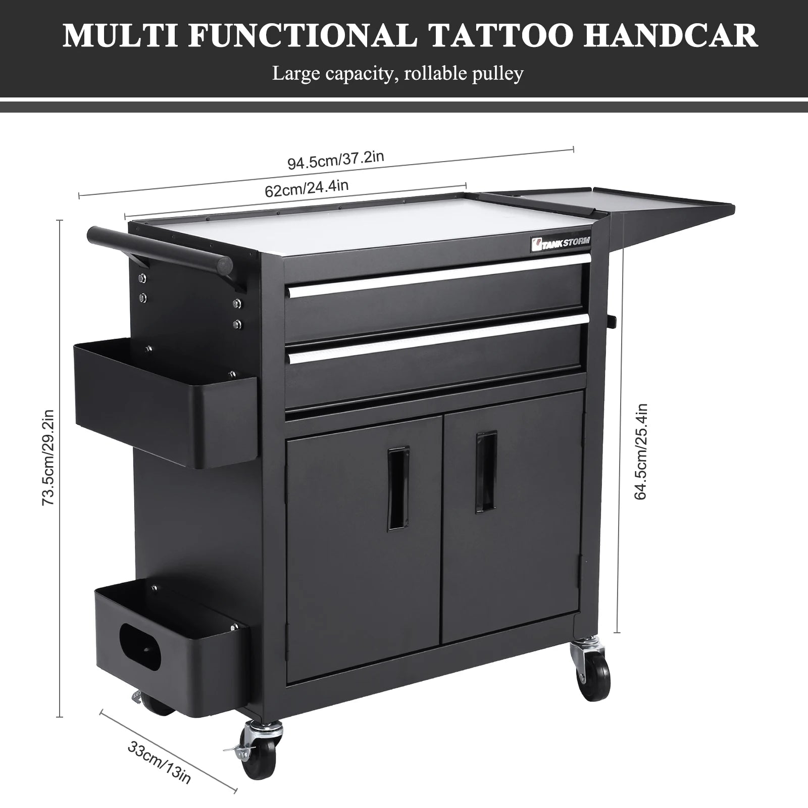 Drawer Rolling Tool Chest with Wheels Lockable & Drawers Storage Cart with Hooks Multi-Functional Hairdressing Beauty Trolley from PriceLows™