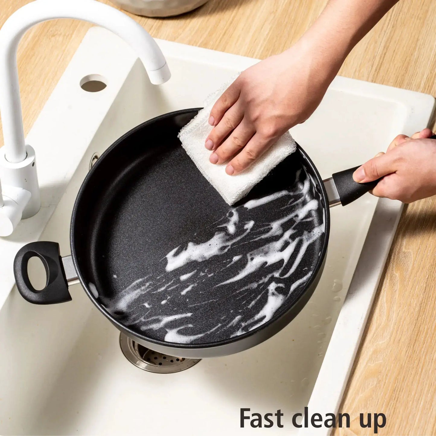 Non-Stick Frying Pan | 4 Quart Capacity | 28 cm Diameter | Glass Lid Included