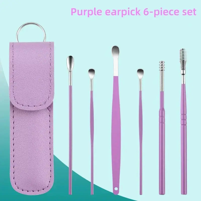 Wholesale Ear Cleaning Tool Stainless Steel Ear Pick Kit &1Pc Storage Bag Earwax Remover Tool from PriceLows™
