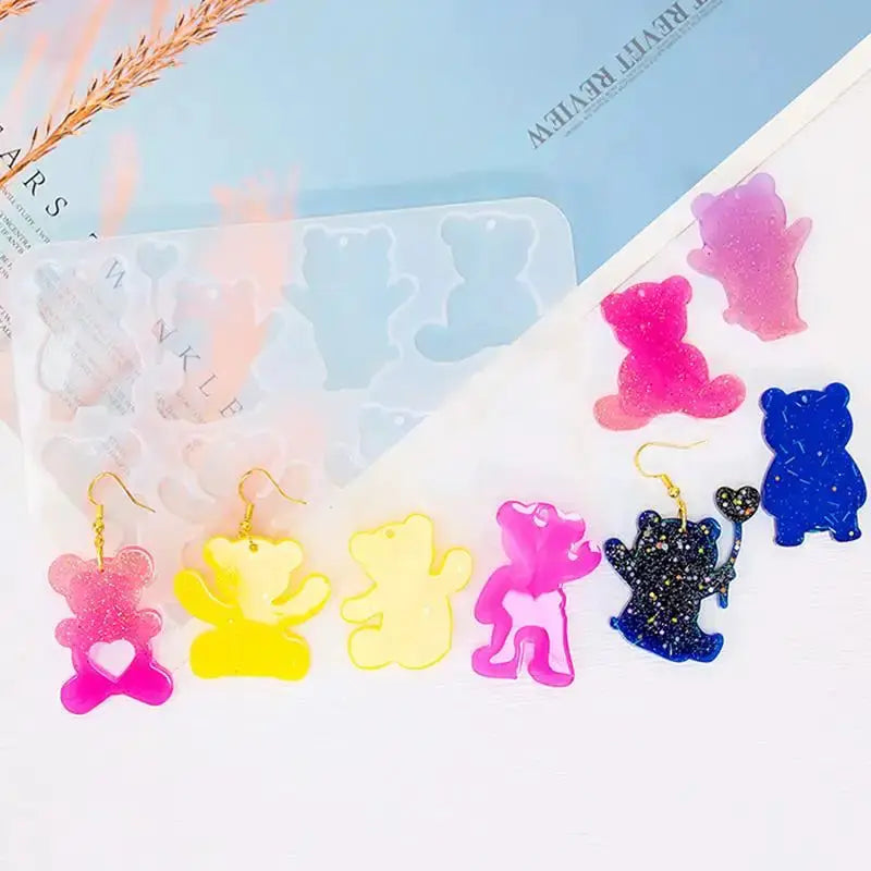 Silicone Jewelry Mold | Cat Dog Bear Shapes | Earring Pendant Charms For Resin Creations
