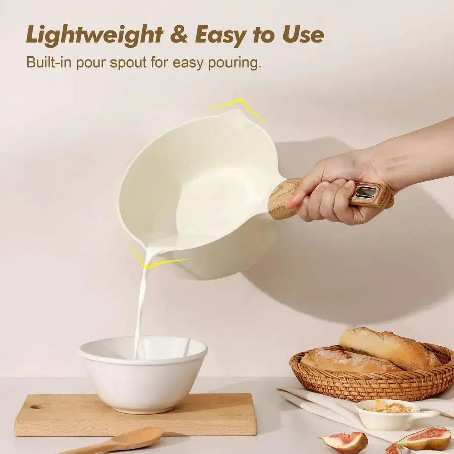 2.0 amp 3.0 Quart Ceramic Sauce Pan Sets with Lid, Cooking Pots Set, Nonstick Saucepan Set with Pour Spout, Small Kitchen Pot, N from PriceLows™