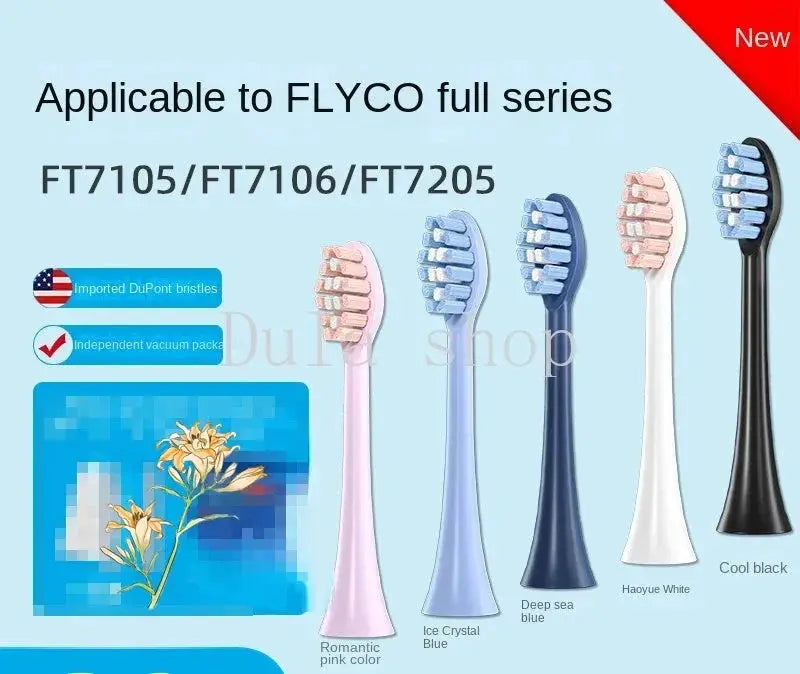12 pieces brush heads Fits with FLYCO electric toothbrush head TH01 original quality FT7105/FT7106/FT7205 universal replacement from PriceLows™