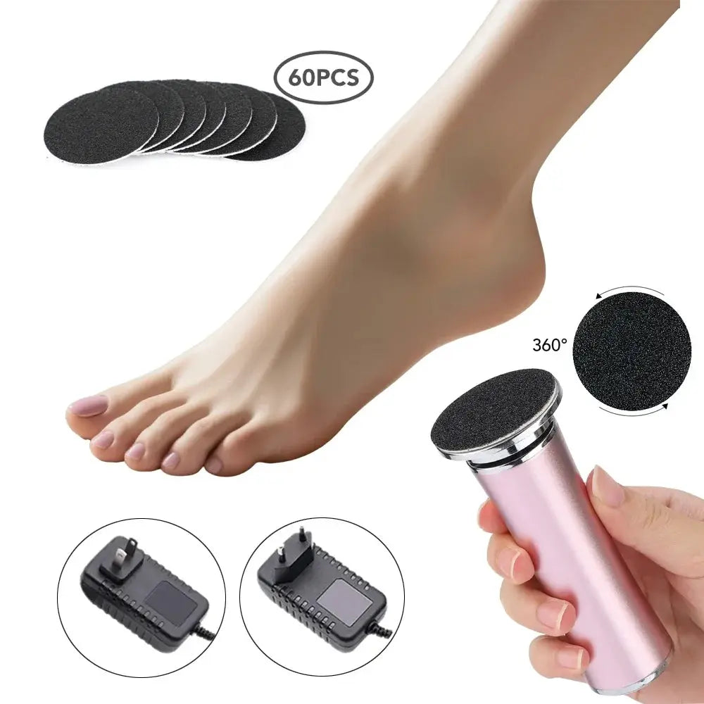 Electric Foot Callus Remover Foot Care File Leg Heels Remove Dead Skin Pedicure Tool Set Foot Grinder & Replacement Sandpaper from PriceLows™
