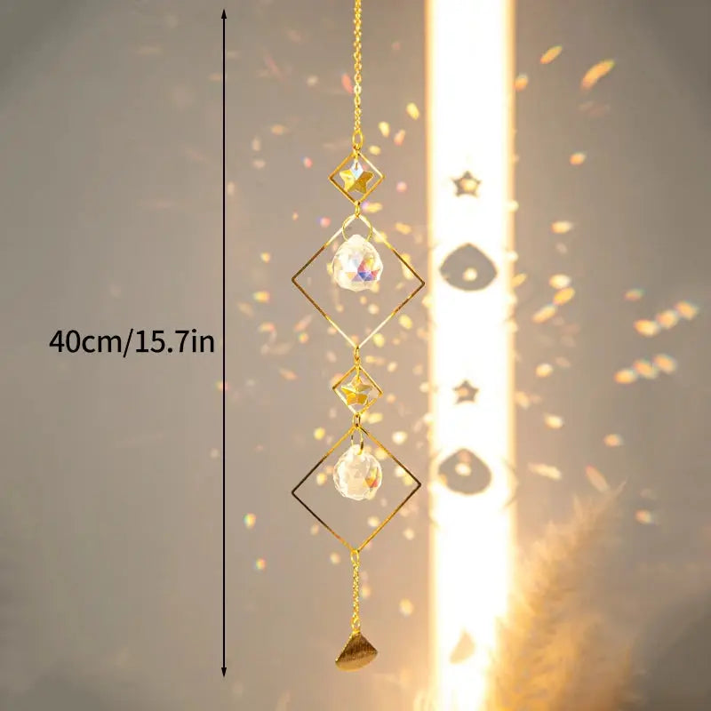 Crystal Suncatcher Moon Star Rainbow Sun Catcher Wind Chime Pendant Sun Catcher Pendants Outdoor Garden Yard Hanging Decor from PriceLows™