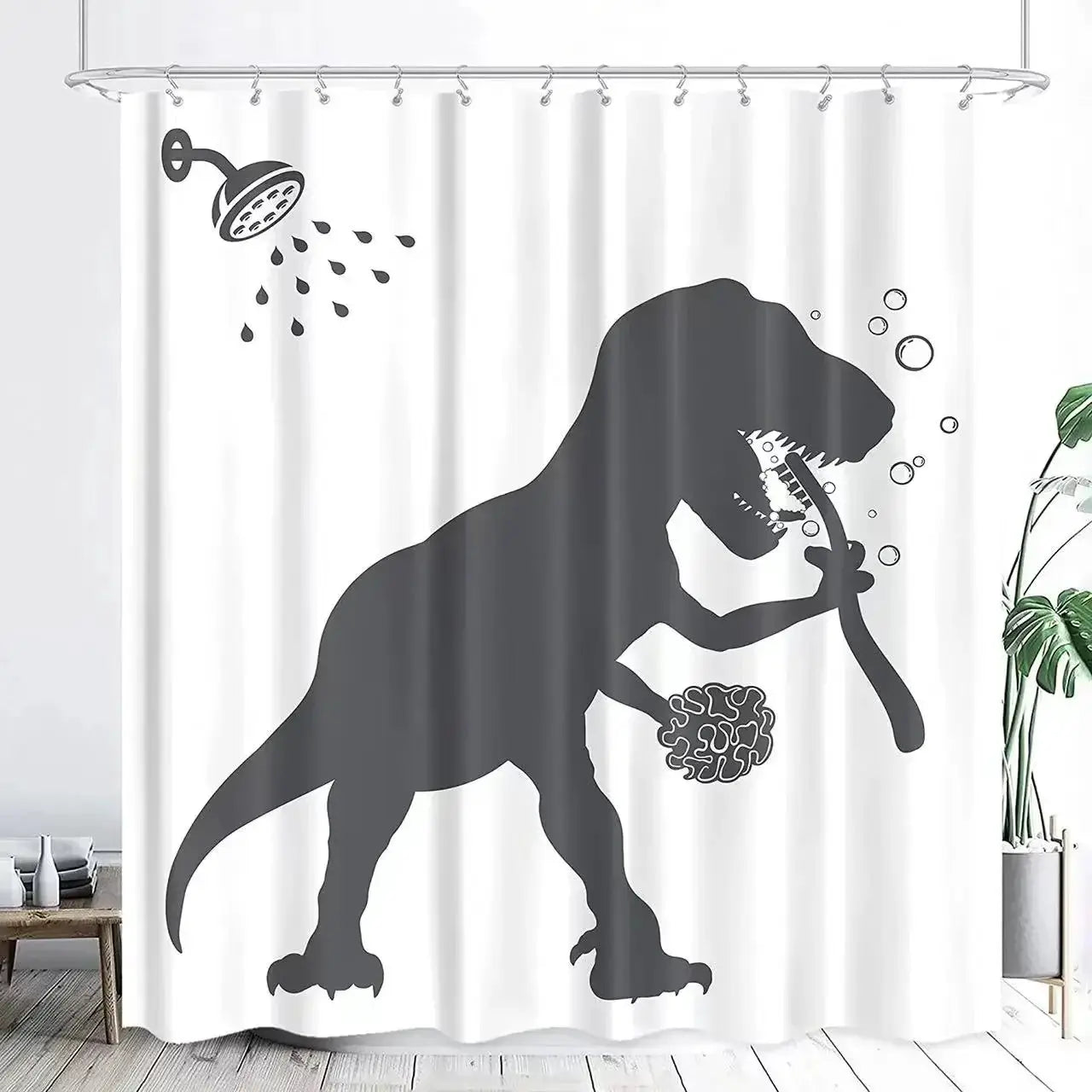 Funny Cat Shower Curtain Fun Animal in Bathtub with Fish Cloth Fabric Shower Curtain Hilarious Pet Bathroom Decor Set with Hooks from PriceLows™