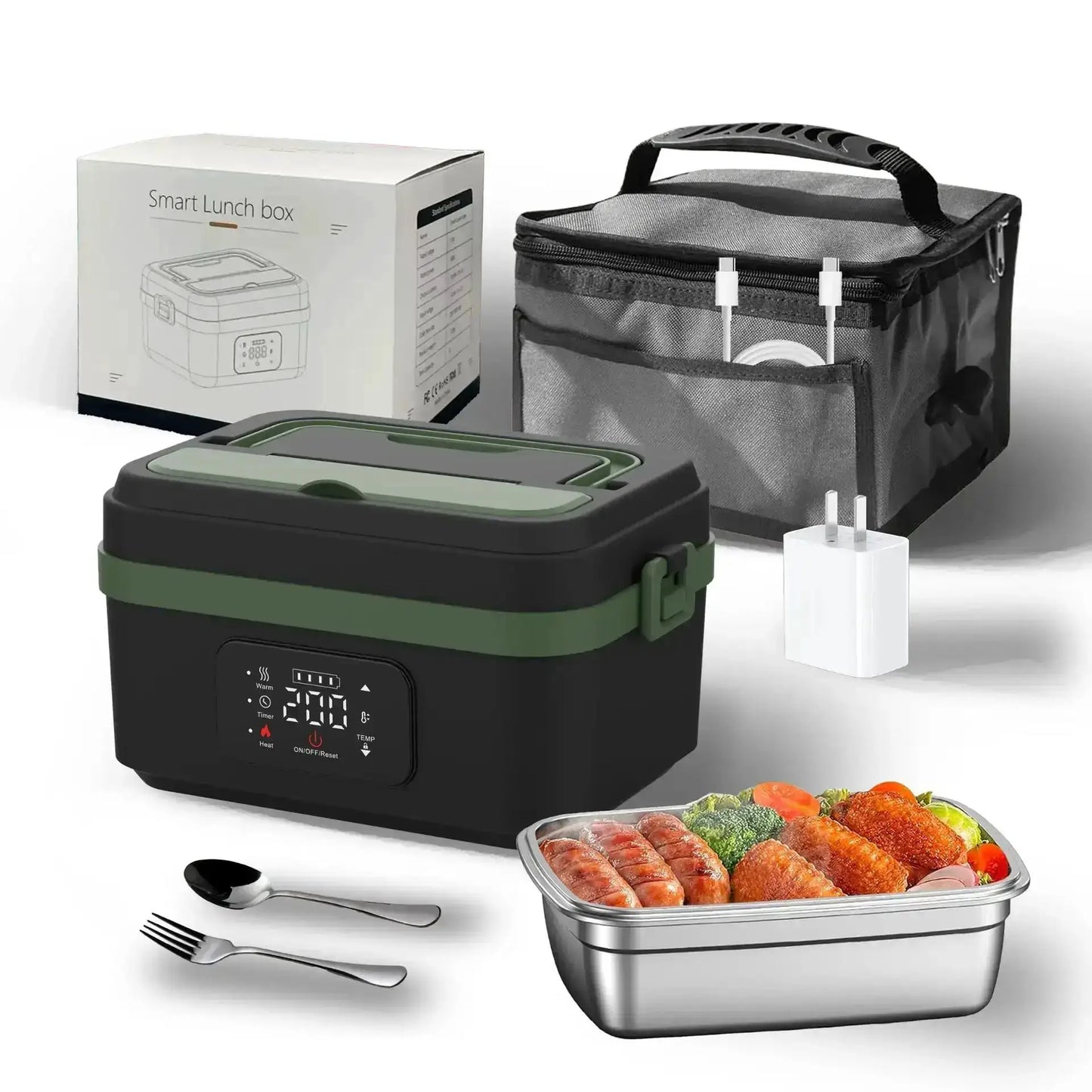Portable Cordless Electric Lunch Boxes Automatic Self-Heating Food Warmer for Office School from PriceLows™