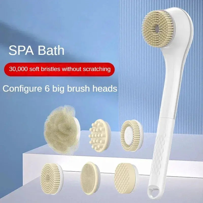 Electric Bath Brush | 6 Replaceable Heads | 360 Rotating | IPX7 Waterproof