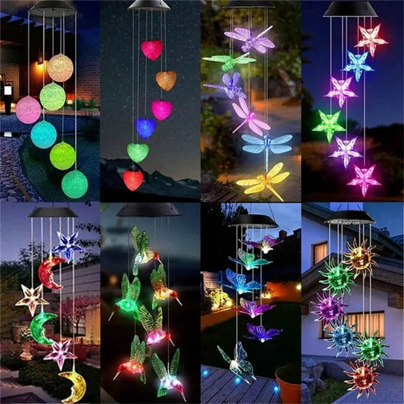 LED Solar Wind Chime Crystal Ball Hummingbird Wind Chime Light Color Changing Waterproof Hanging Solar Light For Home Garden from PriceLows™