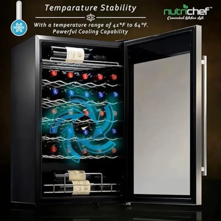Wine fridge for home, office kitchen: stainless steel, black, ultra quiet operation with adjustable temperature 41F64F from PriceLows™