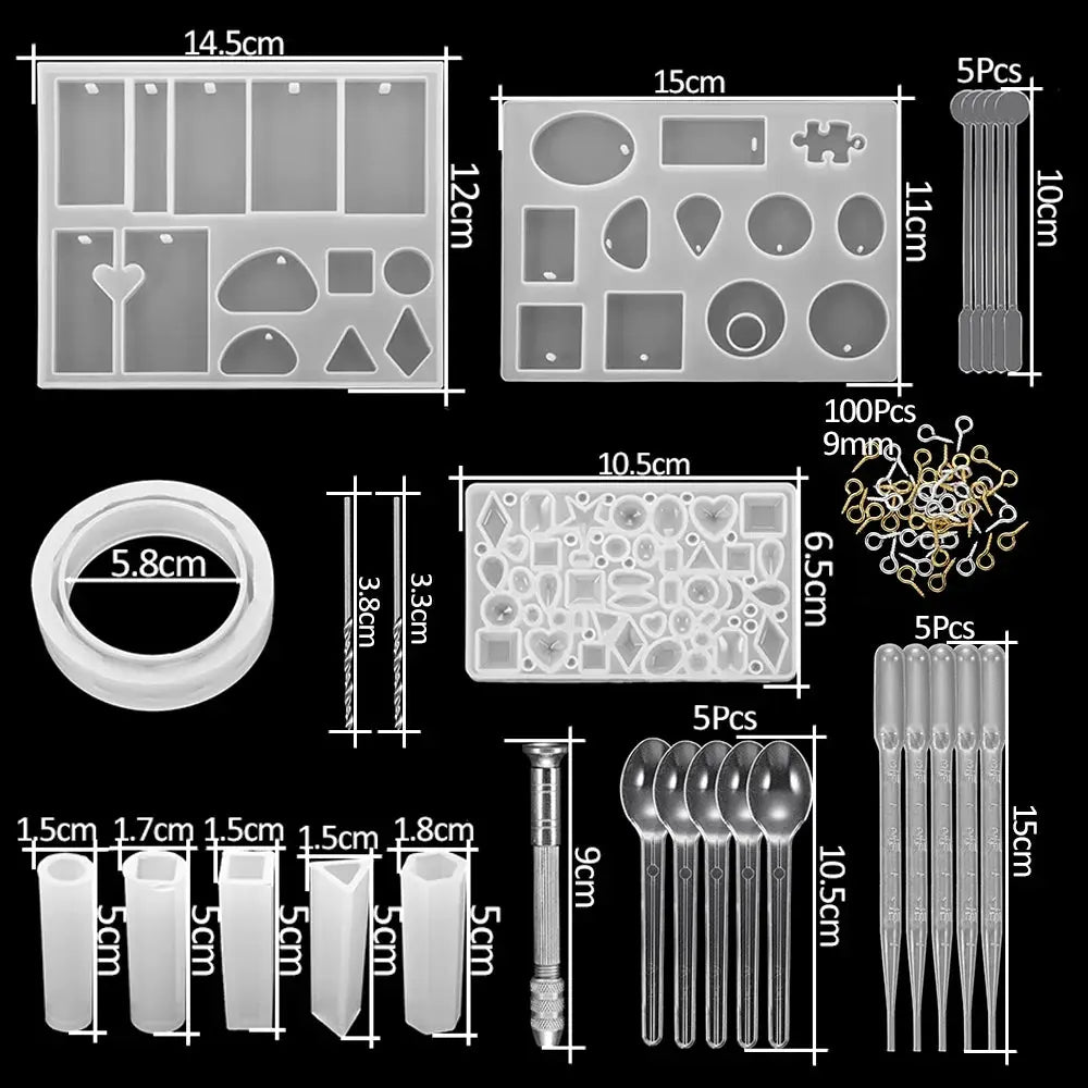 Silicone Resin Mold Kit | Jewelry Making Supplies | With Epoxy And Dried Flowers