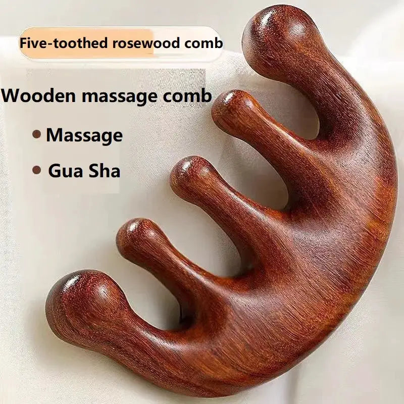 Wooden Massage Comb | Scalp Oil Massager | Compact Size