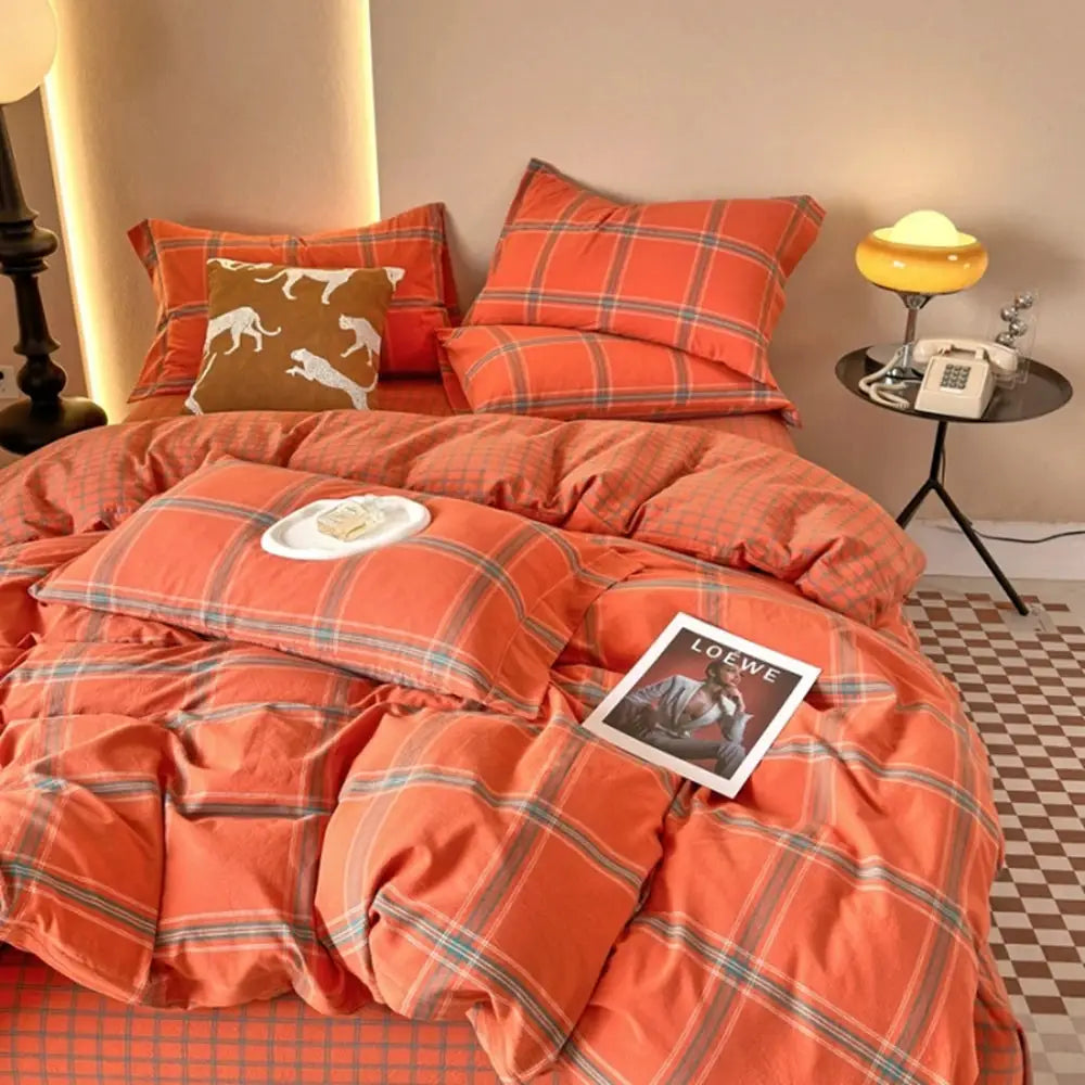 Duvet Cover | 100% Cotton | Plaid Style | 160X210 And 220X240