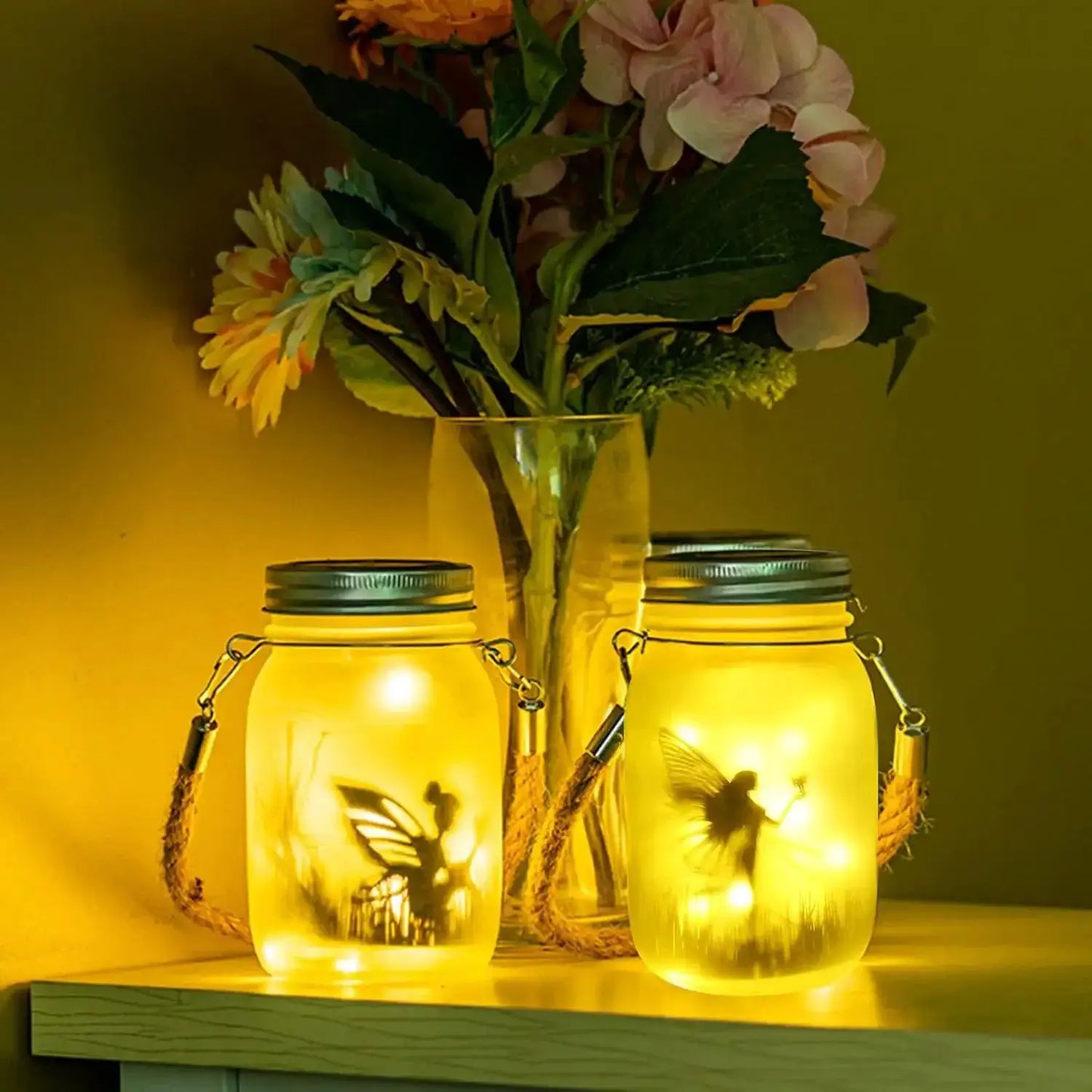 Solar Mason Jar Light Solar Lantern Fairy Lights Waterproof IP65 Hanging Standing Solar Lamp Garden Ornament for Patio Lawn from PriceLows™