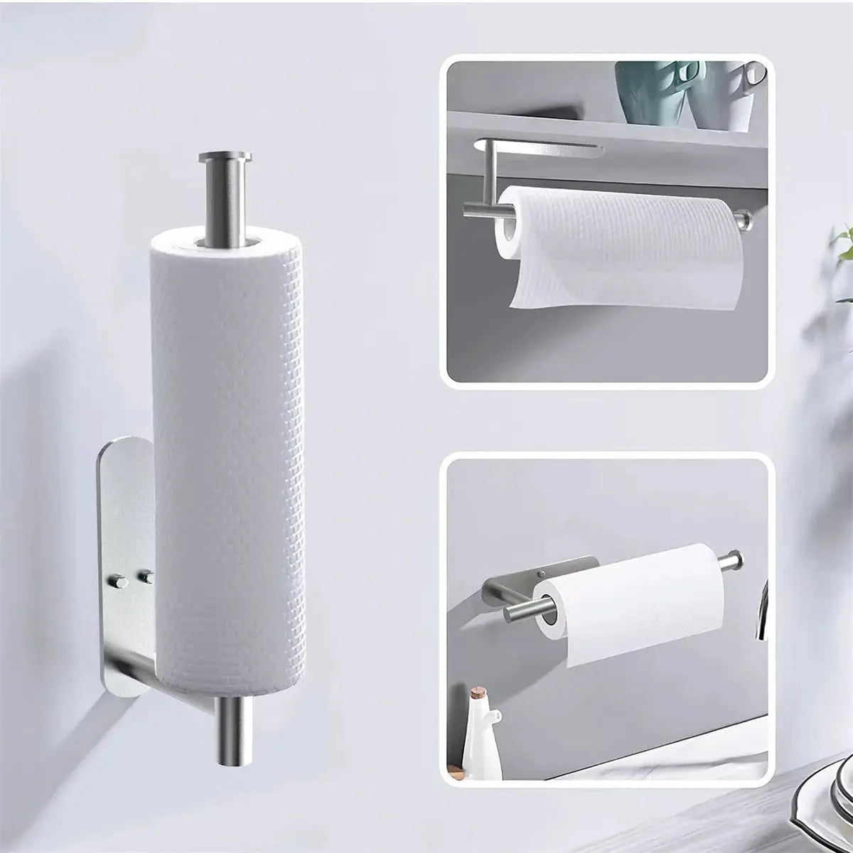 33cm Paper Towel Holders For Kitchen,AdhesiveToilet Paper Holder,Tissue Dispenser,Cabinet Storage Organizer,Towel Rack For Home from PriceLows™
