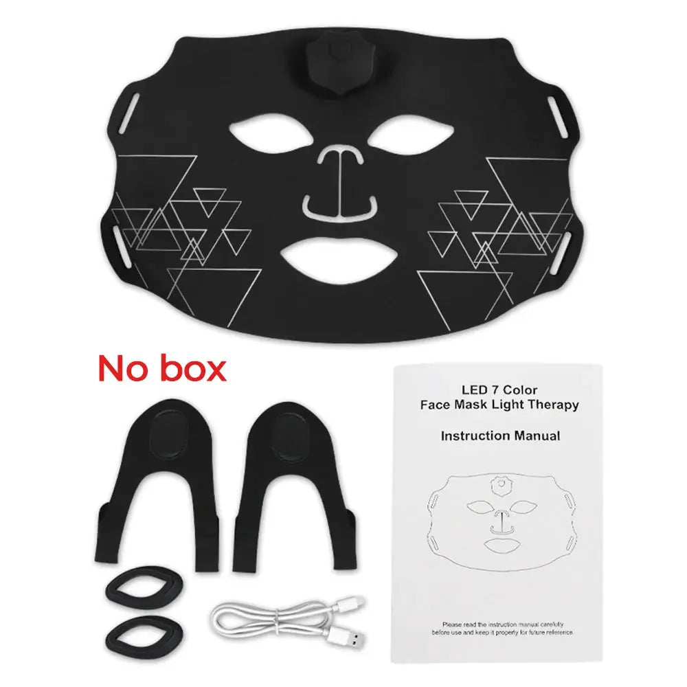7 Colors LED Face Silicone Mask Flexible Facial Beauty LED Mask Photon Light Rejuvenation Anti-Wrinkle Skin Care Wireless Use from PriceLows™
