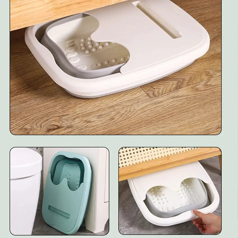 Foldable Foot Bath | 40X32CM Basin | Thick PP & TPR | Travel And Home