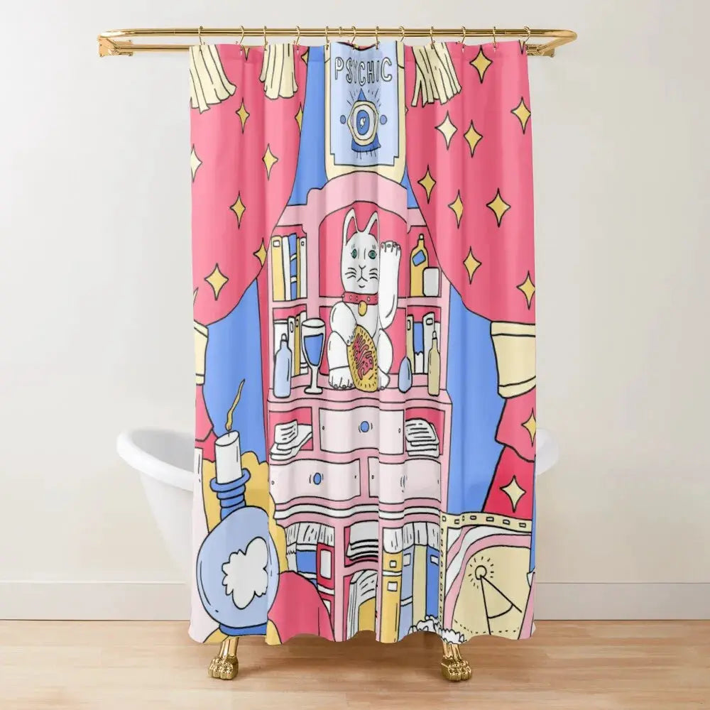 Japan Lucky Fortune Cat Shower Curtain Gold Coin Bathroom Decoration With Hook Polyester Fabric Waterproof Shower Curtain Hooks from PriceLows™