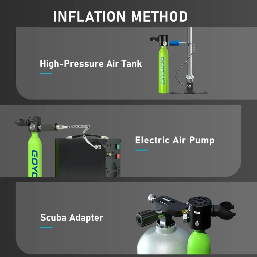 Mini Scuba Tank | 0.5L Capacity | 3000 PSI Max Pressure | 6-12 Minutes Dive Time