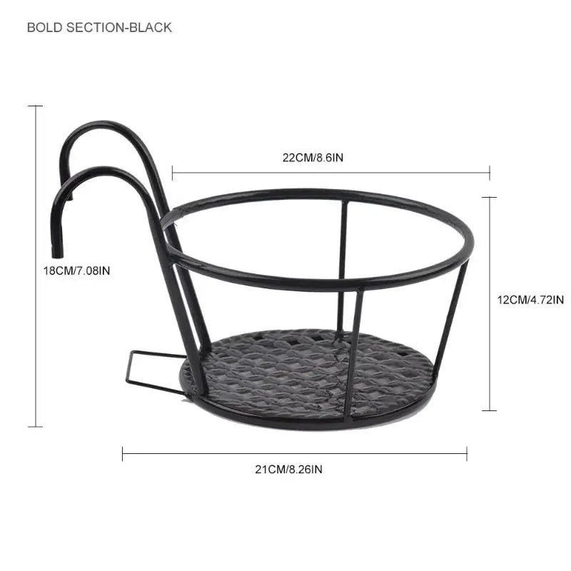 1PC Iron Art Hanging Baskets Flower Pot Balcony Hanging Plant Round Racks Railing Fence Outdoor Window Bonsai Stand Decoration from PriceLows™