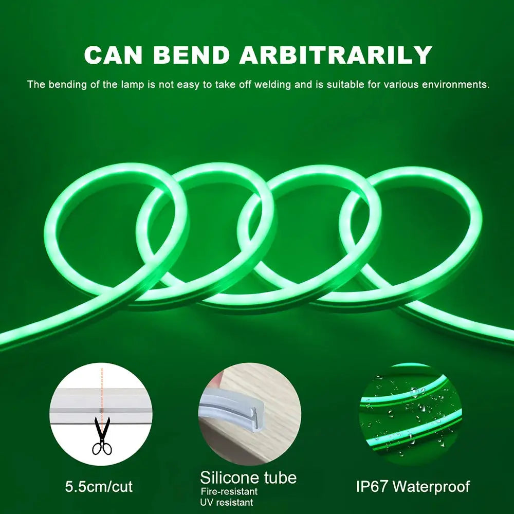 5V RGB Led Neon Strip Rope Light 24key Remote Control USB Kit with Adhesive Flexible Tape 1m 2m 5m 3535 108LED/m Home Decoration from PriceLows™