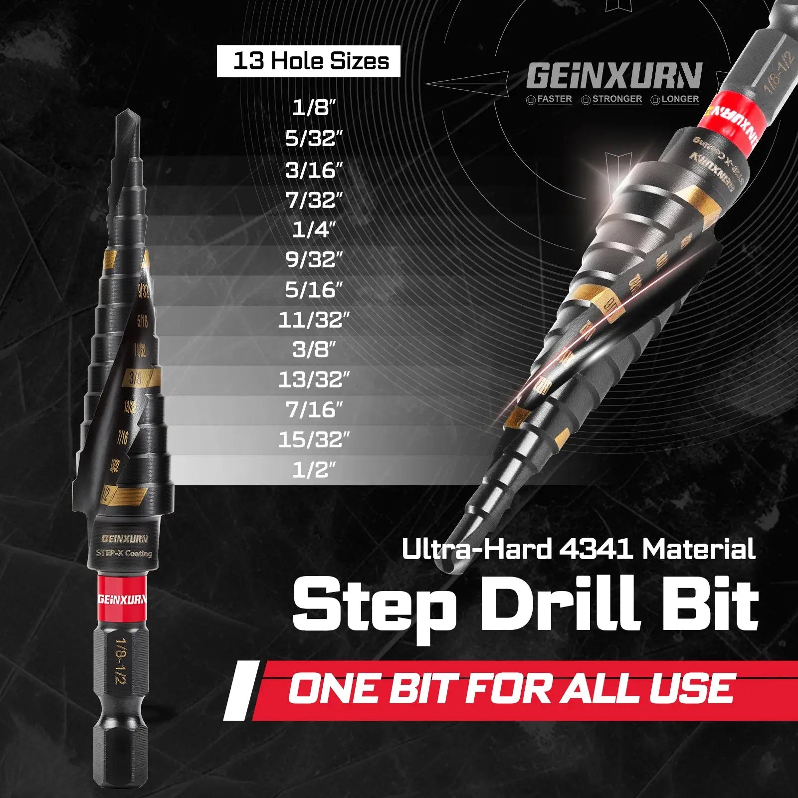 Geinxurn 58Pcs Tools Set Packaged with Impact Screwdriver Bits,Mini Wrech,Step Drill,Socket Adapter and Bit Holder for DIY from PriceLows™