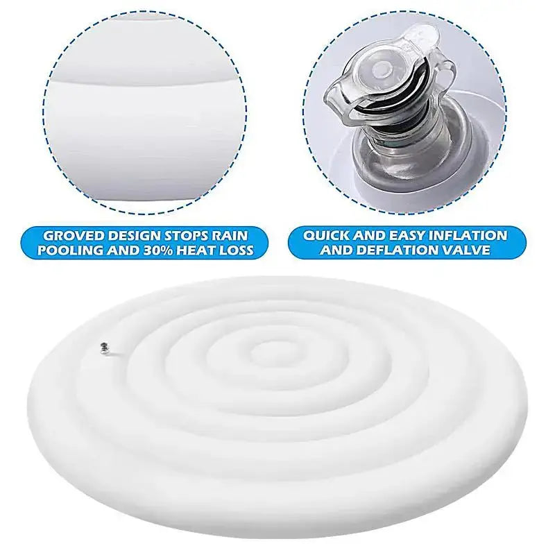 145 Cm Diameter Inflatable Cover Energy Saving Round Hot Tub Lid Outdoor Spa Pool Windproof Rain Overflow Thermal Cover from PriceLows™