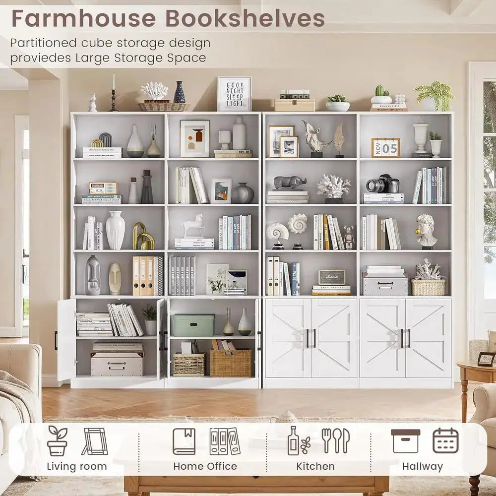 6-Tier Tall Standing Bookshelf with Storage Cabinets for Home or Office Use from PriceLows™