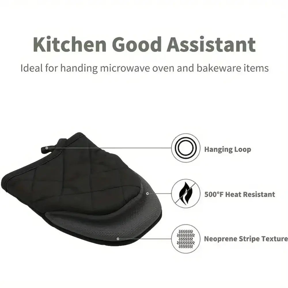 Oven Mitts | Heat Resistant 500F | Non Slip Grip | Short One Size
