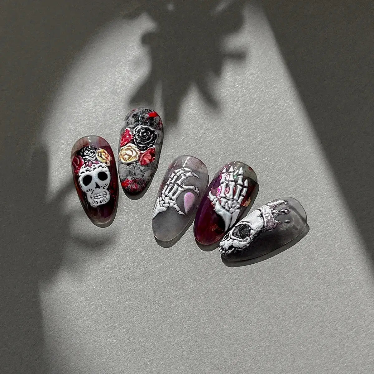 Jelly Halloween Skeleton Stickers Nail Art Cool Evil dark style decorative Nails Sticker DIY Trendy Manicure Ornaments Supplier from PriceLows™