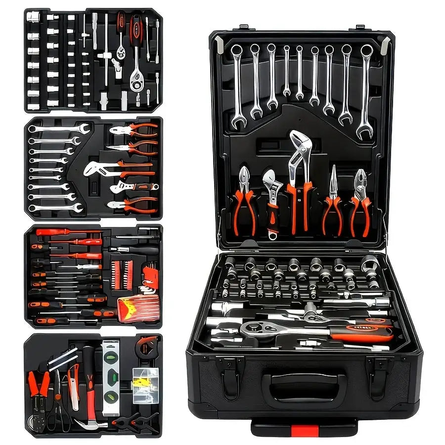 899/52+1 Tool Set, Portable 4-Layer Tool Box with Wheels for Easy Pushing and Pulling, 1/4" Drive and Standard Socket, Multi-Functional Tool Box for Automotive Repair from PriceLows™