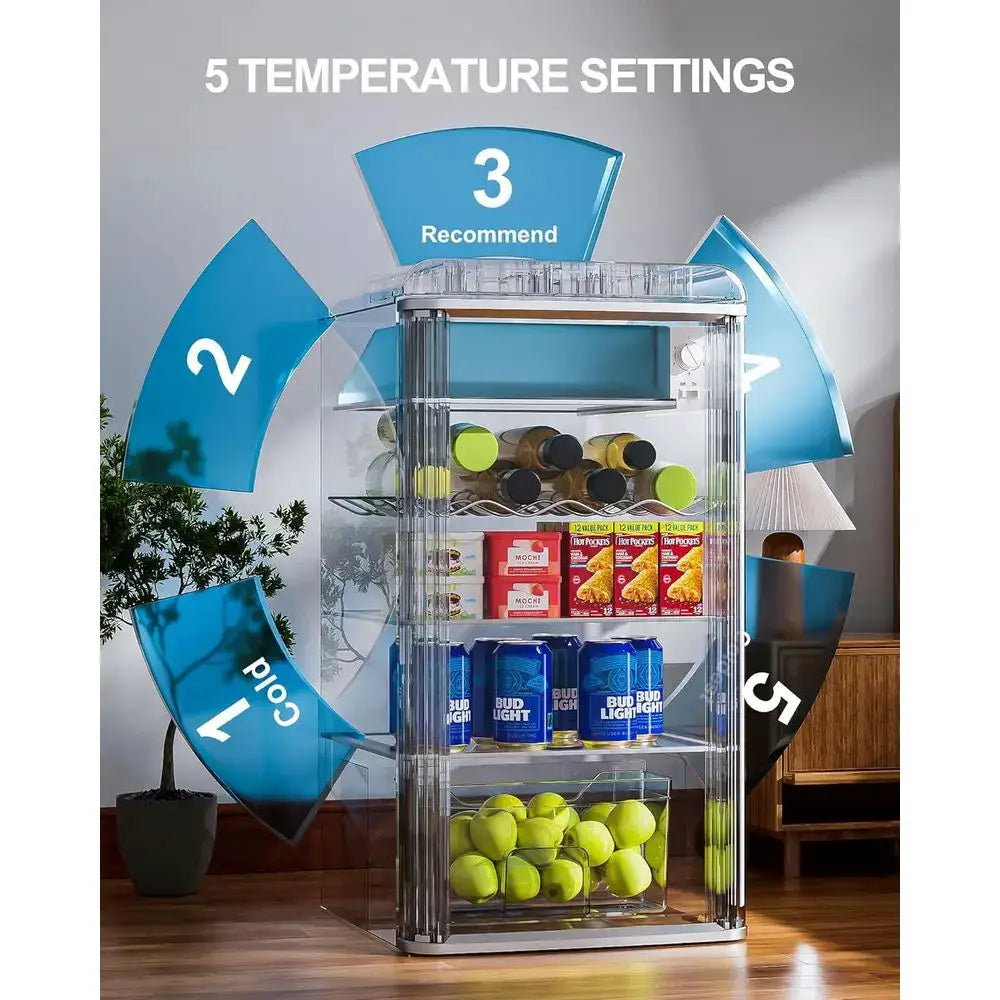 120-Can Capacity Beverage Refrigerator with Glass Door for Soda, Wine, and Ice - Adjustable Shelves from PriceLows™