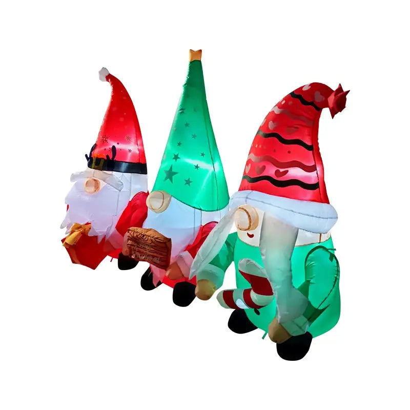 Christmas Inflatables | Built In Led Lights | Three Elf Design | 2.1M High