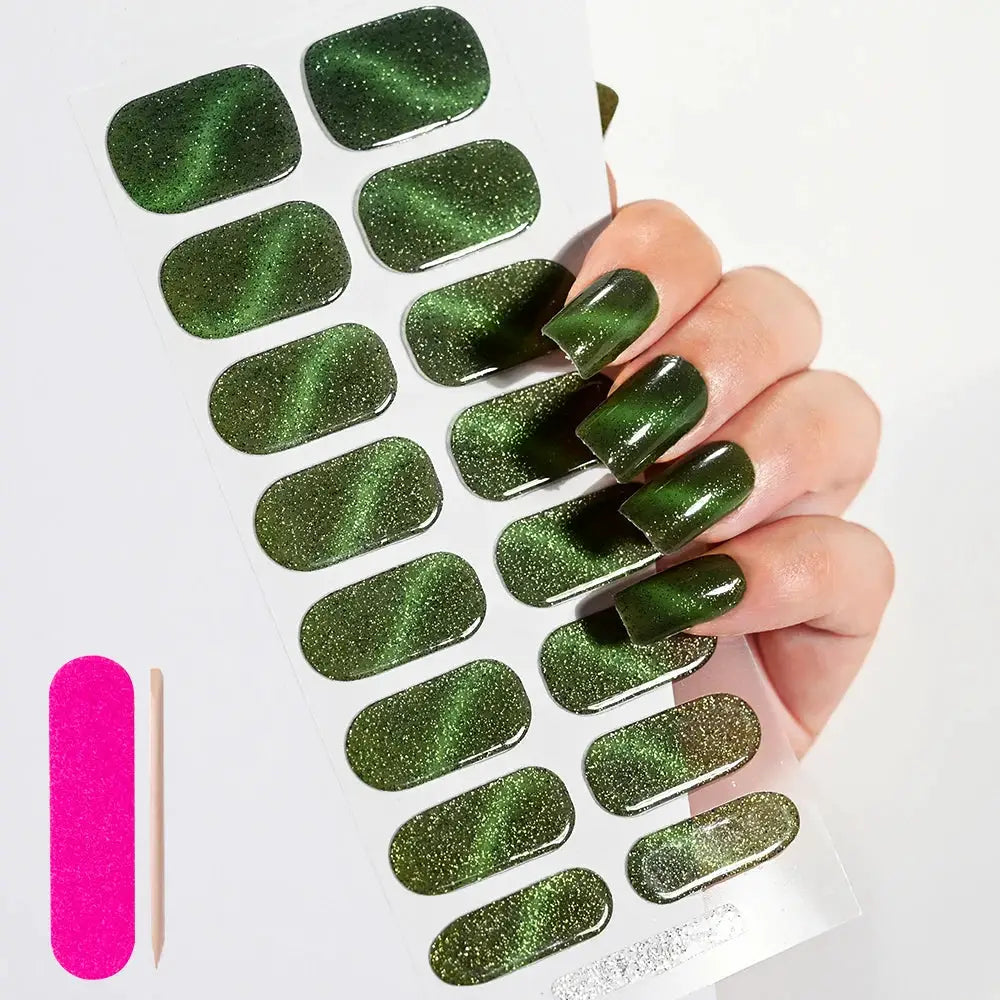 Semi Cured Wraps Fast Gel Nail Sticker Soild Nail Gel Wraps Adhesive Full Cover Gel Nail Decal UV Lamp Cured Manicure Decoration from PriceLows™