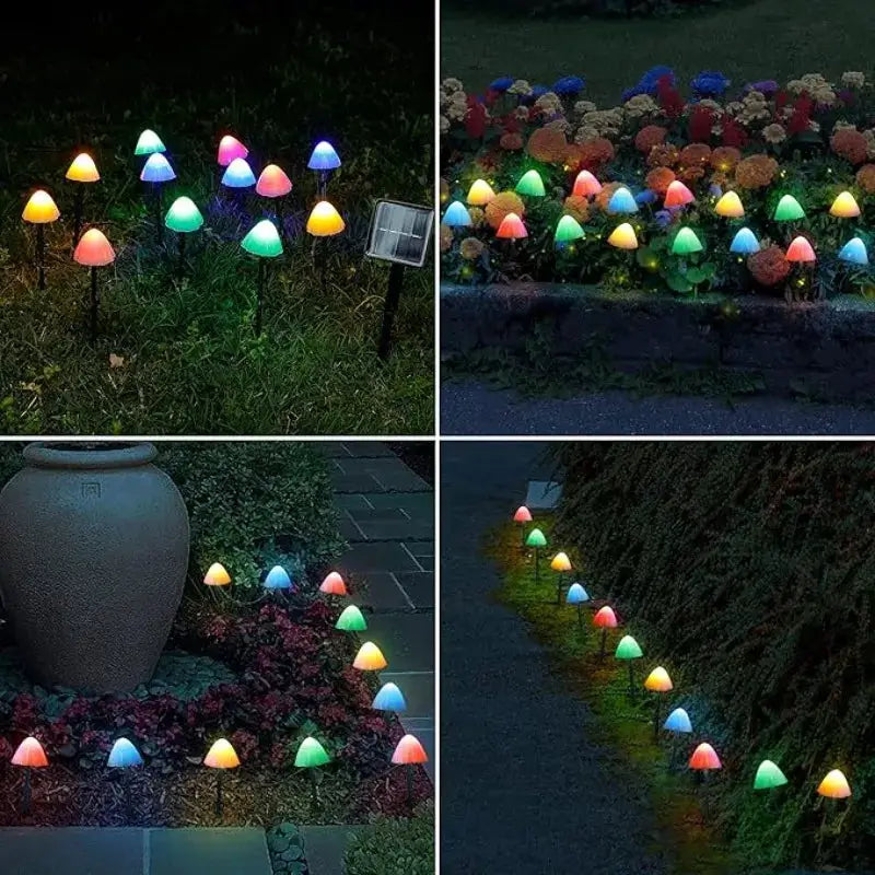12pcs Mushroom Solar Lights Fairy Solar String Lights 8 Modes Outdoor Solar Pathway Lights Outdoor Decor for Christmas Lamp from PriceLows™