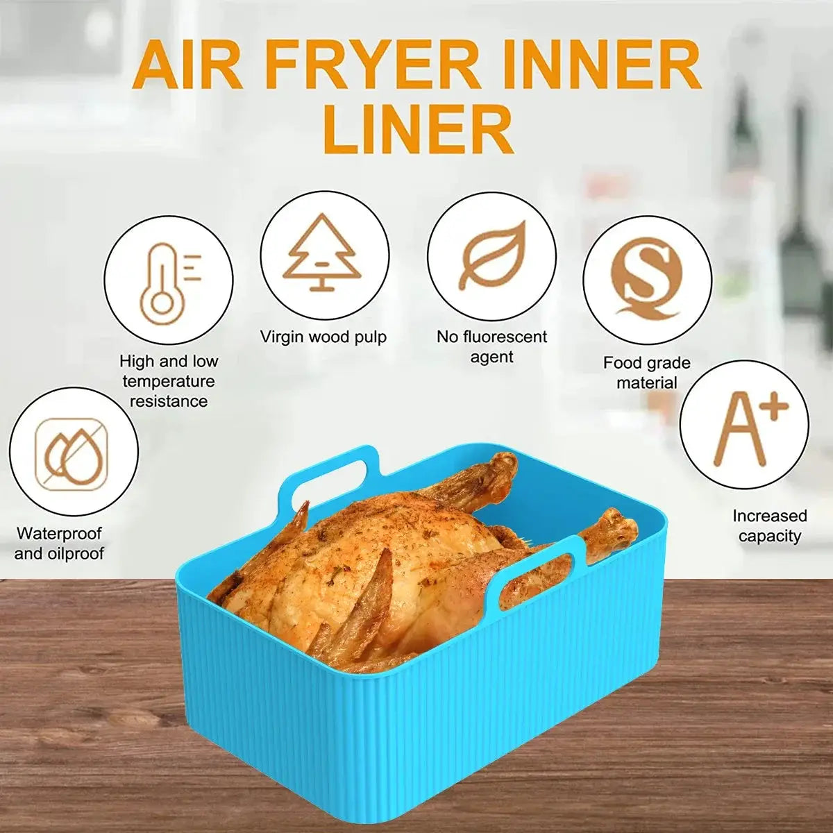 Air Fryer Silicone Liner | Ninja Dual Compatible | Food-Grade Silicone | 2 Pack