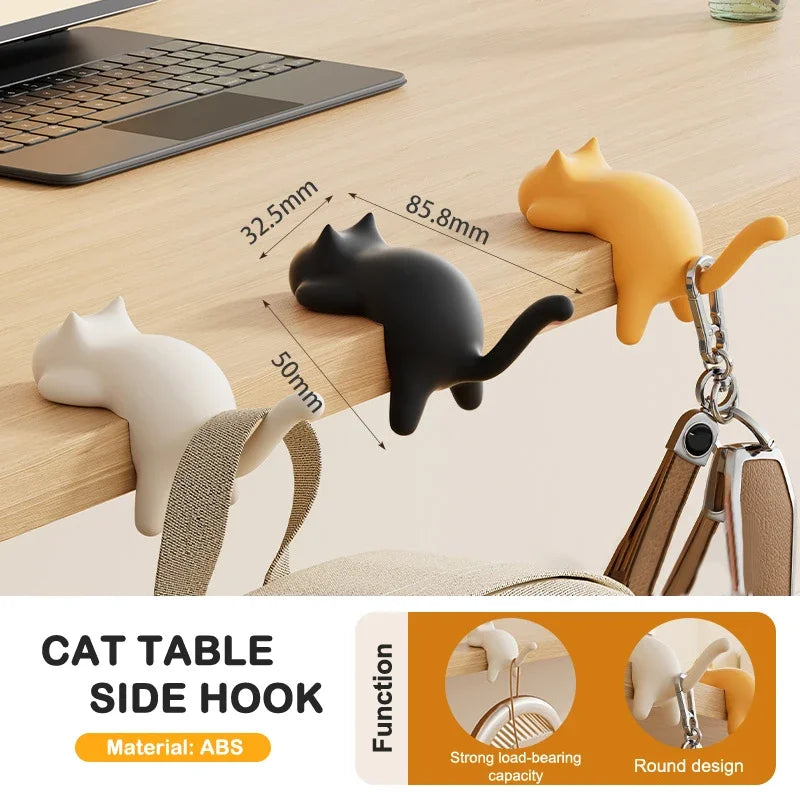 Cute Cat Bag Hook Portable Table Hook Handbag Backpack Organizer Holder for Home Office Desk Side Decor Travel Bag Hanger from PriceLows™