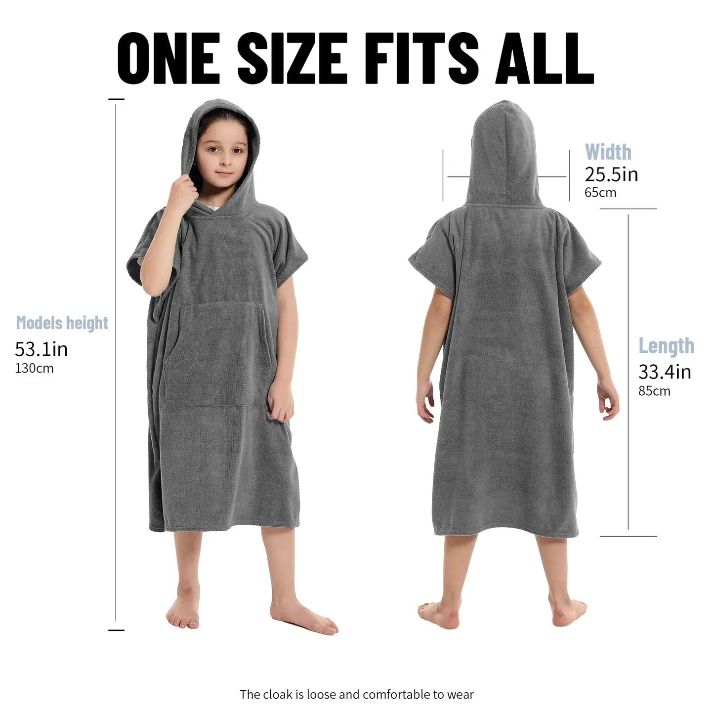 Kids Hooded Bath Towel Robe | Quick Dry | Super Absorbent | 4 Colors