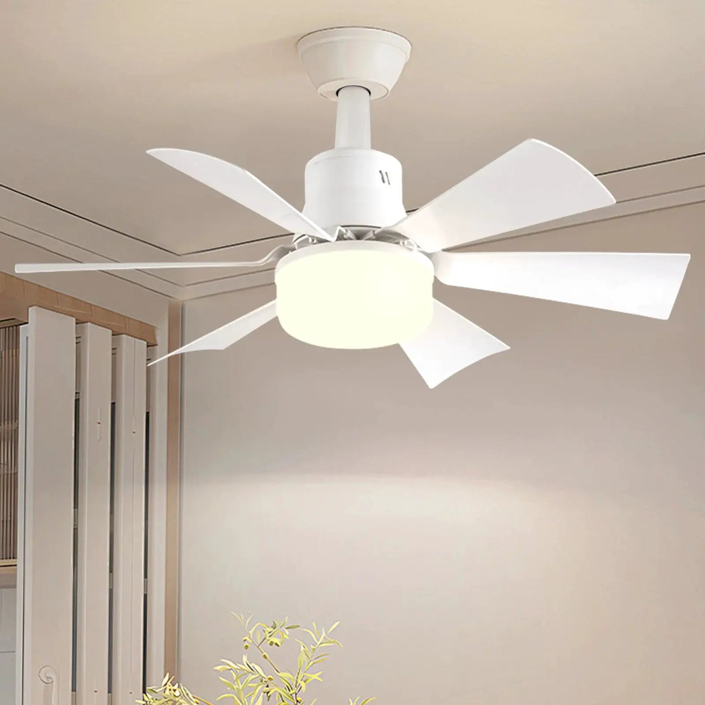 Screw in Ceiling Fan in Light Socket with Remote Ceiling Fan with Light with Extender & 6 Blades for Bedroom Kitchen from PriceLows™