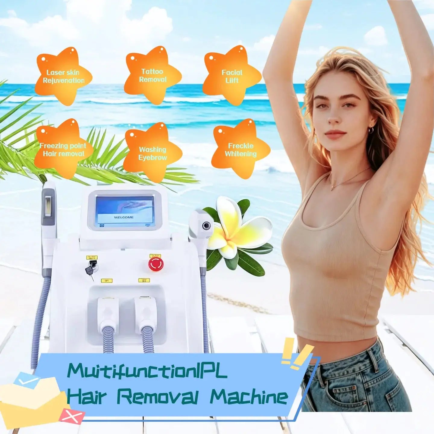 2IN1 Beauty Machine | IPL OPT ND YAG | Tattoo Pigment Removal | Home Use
