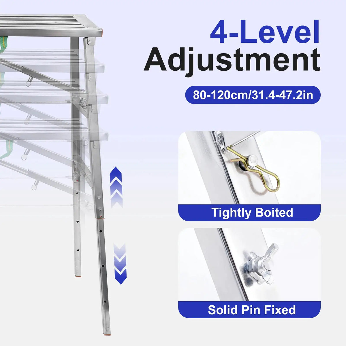 Folding Scaffolding Adjustable Steel Industrial Step Ladders, Portable Heavy Duty Work for Construction Sites and Renovations from PriceLows™