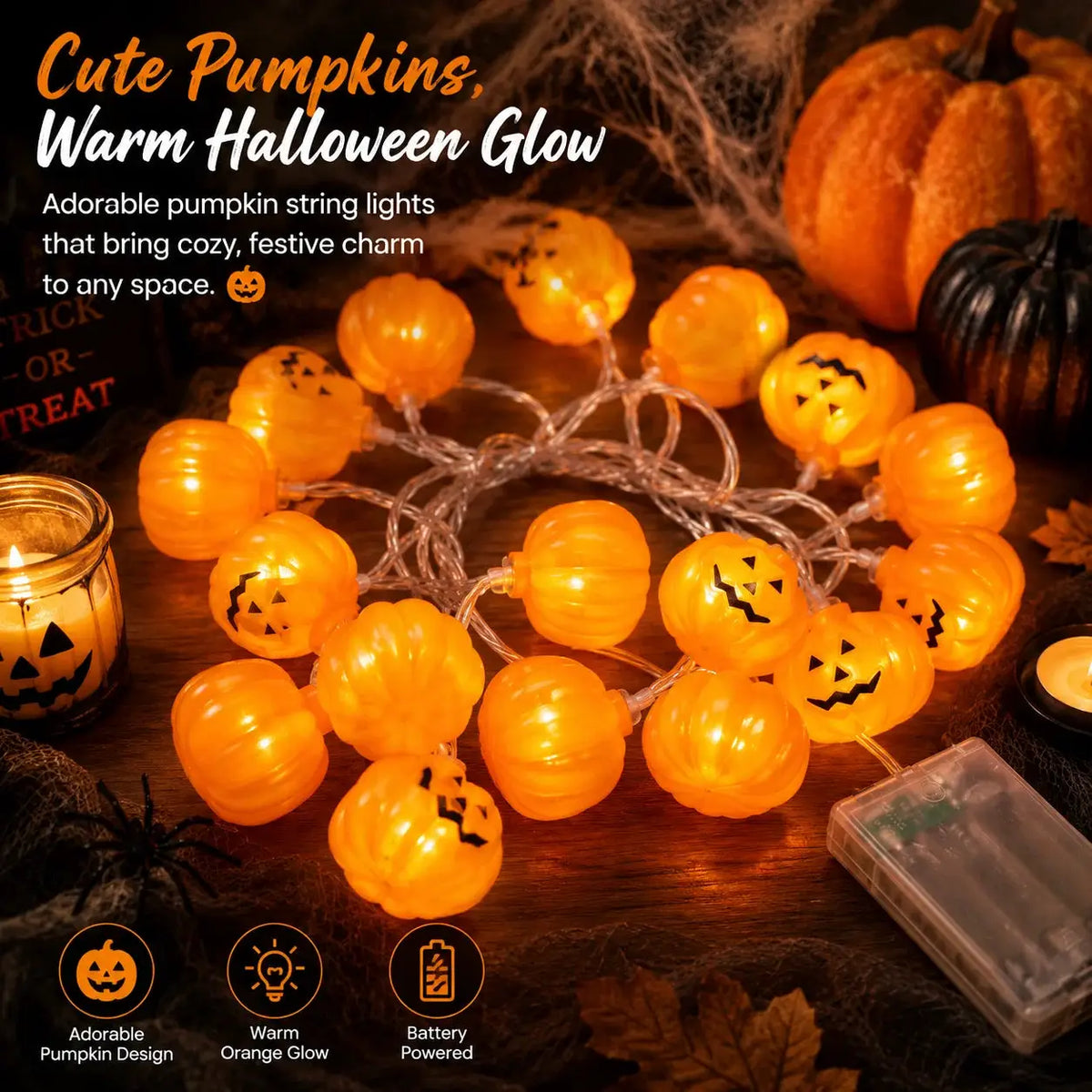 Halloween String Lights | 20 LED | Warm White | 10 Feet
