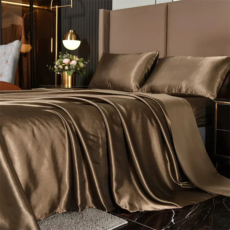 Satin Sheets | 4-Piece Set | Deep Pocket | Queen Size