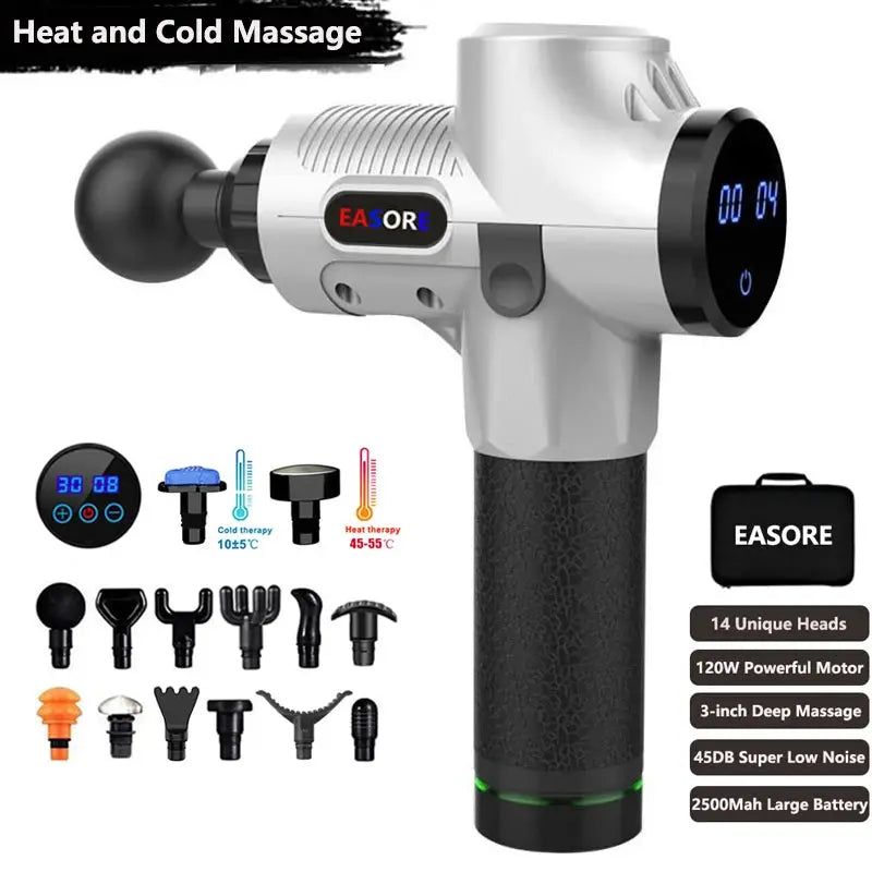 Massage Gun | 24V Thermal Heat | 14 Heads | 2500mAh Battery